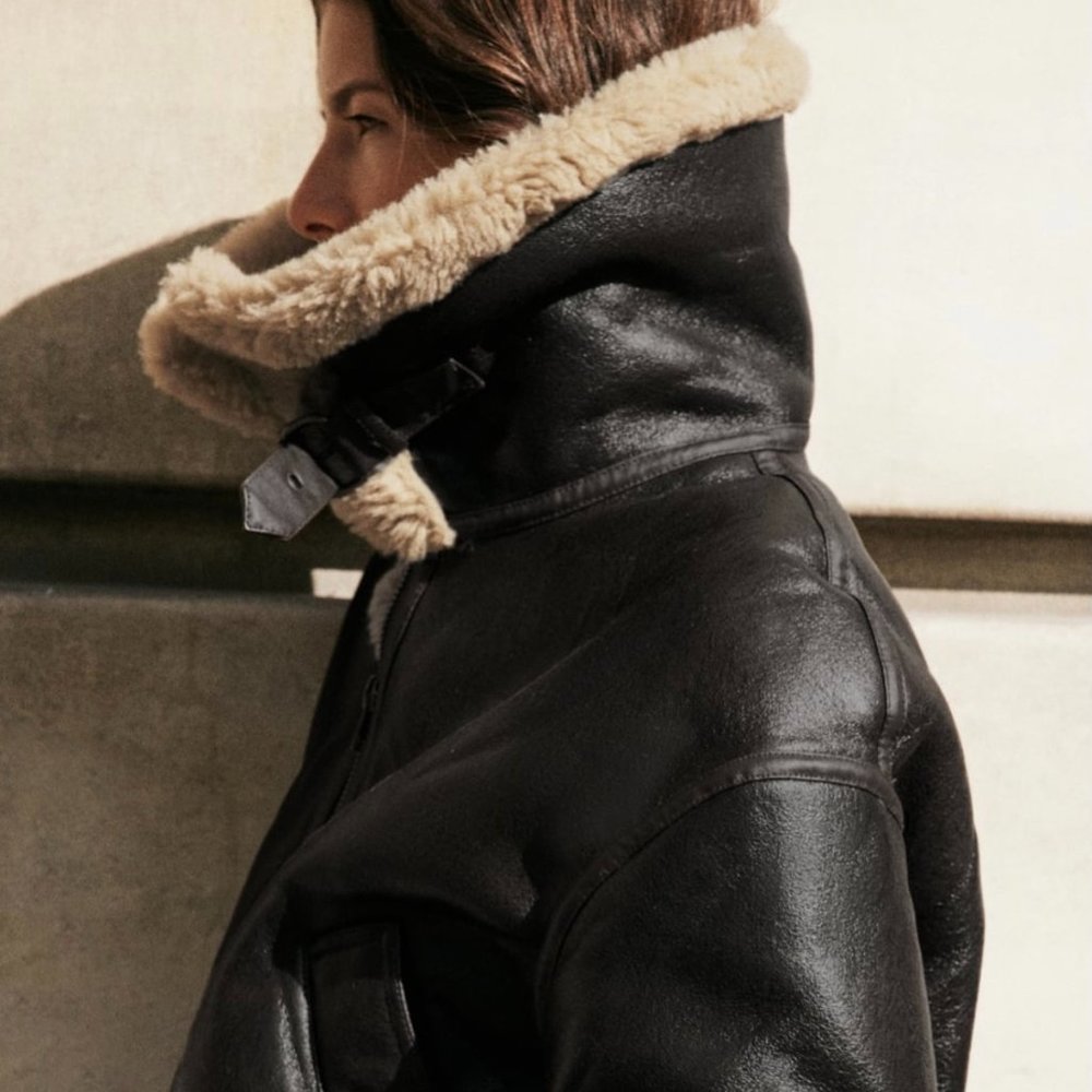 ZARA Women's Double Faced Biker Jacket(Brown, US M, L, XL / EUR M, L, XL) - Picture 4 of 15